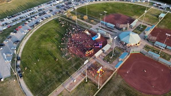 Aerial view of Ardmore Regional Park softball complex