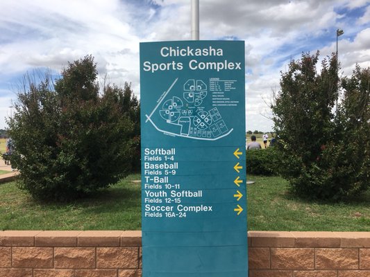 Chickasha Sports Complex facility sign